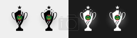 Téléchargez les illustrations : Mauritanie trophée pokal coupe de football champion vectoriel illustration - en licence libre de droit