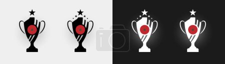 Téléchargez les illustrations : Coupe du Maroc trophée pokal champion de football illustration vectorielle - en licence libre de droit