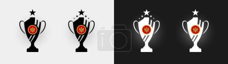 Illustration for Montenegro trophy pokal cup football champion vector illustration - Royalty Free Image