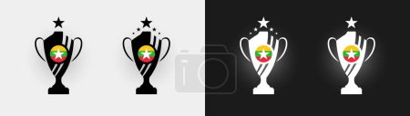 Téléchargez les illustrations : Myanmar trophée pokal coupe de football champion vectoriel illustration - en licence libre de droit