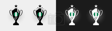 Téléchargez les illustrations : Nigéria trophée pokal coupe de football champion vectoriel illustration - en licence libre de droit