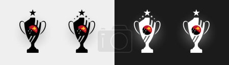 Illustration for Papua New Guinea trophy pokal cup football champion vector illustration - Royalty Free Image