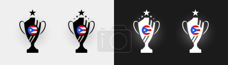 Illustration for Puerto Rico trophy pokal cup football champion vector illustration - Royalty Free Image