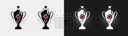 Illustration for Saint Kitts and Nevis trophy pokal cup football champion vector illustration - Royalty Free Image