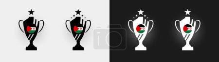 Illustration for Sahrawi Arab Democratic Republic trophy pokal cup football champion vector illustration - Royalty Free Image