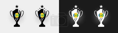 Illustration for Saint Vincent and the Grenadines trophy pokal cup football champion vector illustration - Royalty Free Image