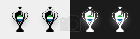 Téléchargez les illustrations : Sierra Leone trophée pokal coupe de football champion vectoriel illustration - en licence libre de droit