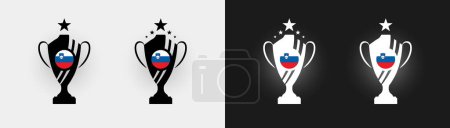 Téléchargez les illustrations : Slovénie trophée pokal coupe de football champion vectoriel illustration - en licence libre de droit
