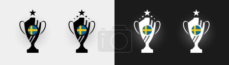 Illustration for Sweden trophy pokal cup football champion vector illustration - Royalty Free Image