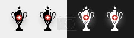 Illustration for Switzerland trophy pokal cup football champion vector illustration - Royalty Free Image