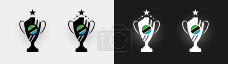 Téléchargez les illustrations : Trophée Tanzanie pokal Coupe de football champion vectoriel illustration - en licence libre de droit