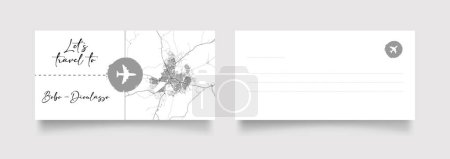 Illustration for Bobo Dioulasso City Name (Burkina Faso, Africa) with black white city map illustration vector - Royalty Free Image