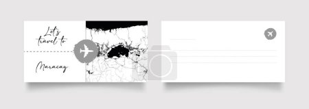 Téléchargez les illustrations : Nom de la ville de Maracay (Venezuela, Amérique du Sud) avec vecteur d'illustration de carte de ville en blanc noir - en licence libre de droit
