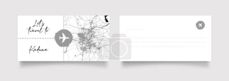 Ilustración de Nombre de la ciudad de Kaduna (Nigeria, África) con negro blanco mapa de la ciudad vector de ilustración - Imagen libre de derechos