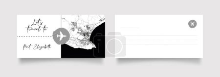 Ilustración de Port Elizabeth Nombre de la ciudad (Sudáfrica, África) con negro blanco mapa de la ciudad vector de ilustración - Imagen libre de derechos