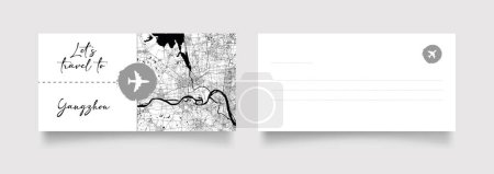 Ilustración de Nombre de la ciudad de Yangzhou (China, Asia) con negro blanco mapa de la ciudad vector de ilustración - Imagen libre de derechos