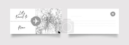Ilustración de Nombre de la ciudad de Roma (Italia, Europa) con negro blanco mapa de la ciudad vector ilustración - Imagen libre de derechos