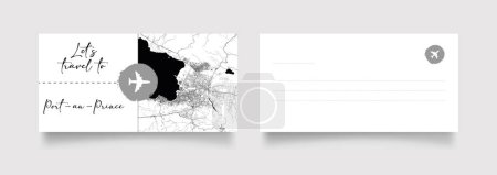 Ilustración de Port-au-Prince Nombre de la ciudad (Haití, América del Norte) con negro blanco mapa de la ciudad vector de ilustración - Imagen libre de derechos