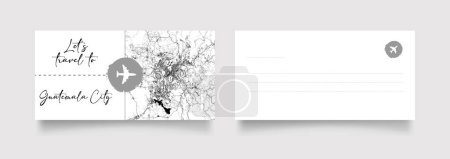 Téléchargez les illustrations : Nom de la ville de Guatemala (Guatemala, Amérique du Nord) avec vecteur d'illustration de carte de ville en blanc noir - en licence libre de droit
