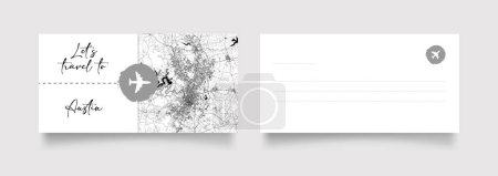 Téléchargez les illustrations : Austin City Name (États-Unis, Amérique du Nord) avec vecteur d'illustration de carte de ville en blanc noir - en licence libre de droit