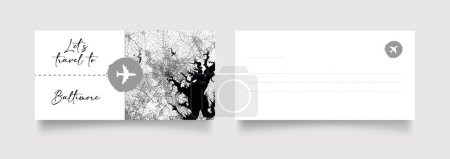 Illustration for Baltimore City Name (United States, North America) with black white city map illustration vector - Royalty Free Image