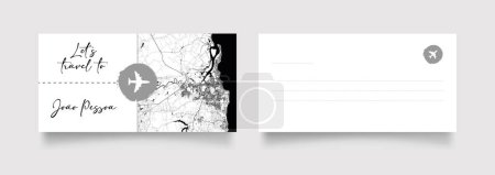 Ilustración de Joao Pessoa Nombre de la ciudad (Brasil, América del Sur) con negro blanco mapa de la ciudad vector de ilustración - Imagen libre de derechos