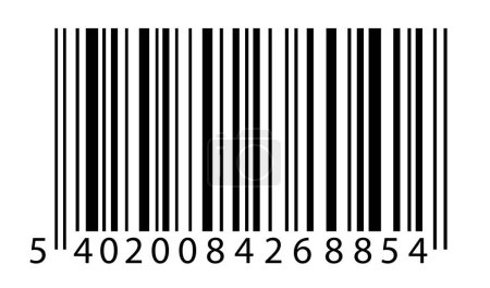 Ilustración de Conjunto de iconos de código de barras. Etiqueta de barra de escaneo. Códigos de barras icono de distribución de productos. Códigos etiqueta engomada a rayas y placa de inventario de productos. Escaneando el concepto de código de barras. Concepto pictograma de código de barras industrial - vector de stock. - Imagen libre de derechos