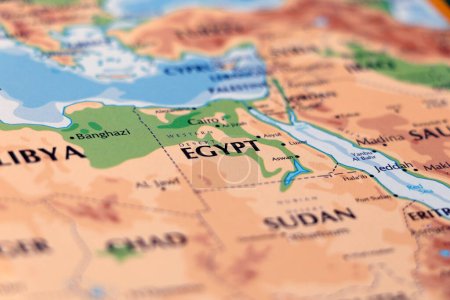 carte du monde de l'Afrique avec gros plan sur l'Egypte