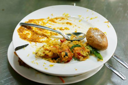 Foto de Desperdicio de comida, sobre todo viendo en hoteles y eventos de fiesta - Imagen libre de derechos