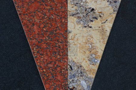 Foto de Cuatro diferentes texturas de mármol, fondo de piedra - Imagen libre de derechos