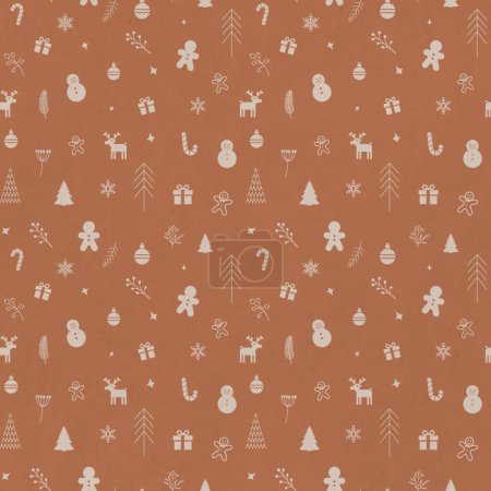 Photo for Christmas festive digital pattern a harmonious blend of classic cozy and joyful holiday elements like snowflakes, reindeer, ornaments - Royalty Free Image