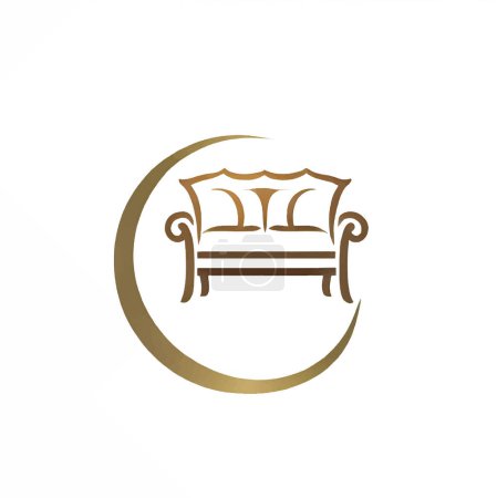Illustration for Sofa logo illustration for living room, living room, office among others - Royalty Free Image