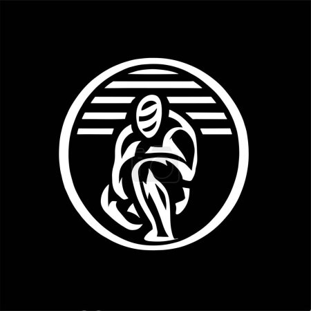 Ilustración de Ilustración del logotipo del culturismo en blanco y negro - Imagen libre de derechos