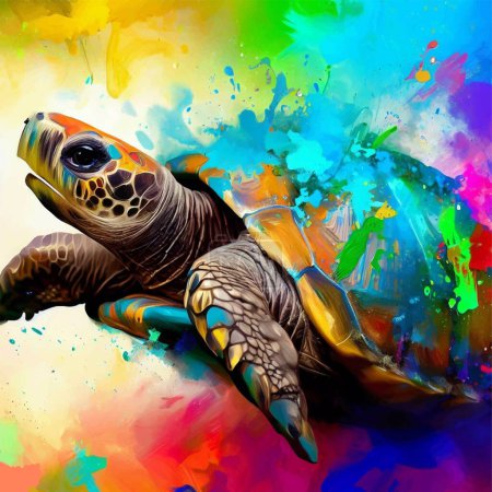 Téléchargez les illustrations : Illustration de tortue avec différentes couleurs - en licence libre de droit
