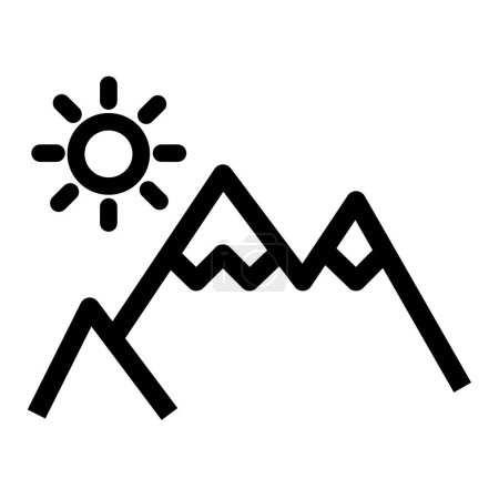 Photo for The sunny mountain icon portrays a majestic mountain peak basking in the warm and vibrant glow of the sun, radiating positivity, energy, and the awe-inspiring beauty of nature. - Royalty Free Image