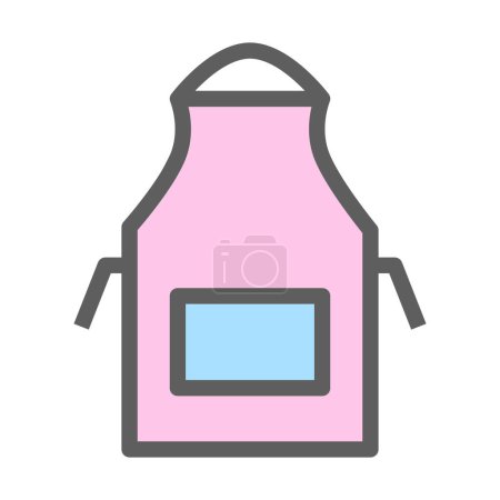 Photo for An apron is a protective garment worn over clothing to cover the front of the body. It typically has a bib and straps that tie around the waist. - Royalty Free Image
