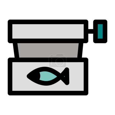 Photo for The canned fish icon typically features a fish symbol on the label, indicating the type of fish inside. This icon is commonly associated with canned tuna, sardines, salmon, or other types of seafood. - Royalty Free Image