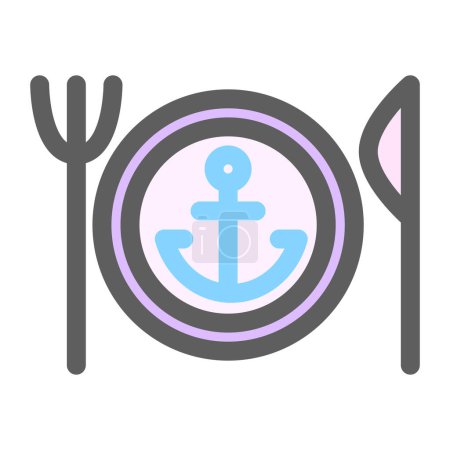 Photo for A decorative dish used for serving seafood delicacies. It features an anchor motif, symbolizing the maritime theme and adding a nautical touch to the presentation of seafood dishes. - Royalty Free Image