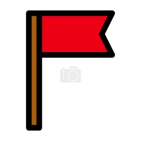 Photo for The red flag icon features a simple, rectangular flag in a vibrant red color. It symbolizes warnings, alerts, and potential danger, often used to signify caution or indicate hazardous conditions. - Royalty Free Image