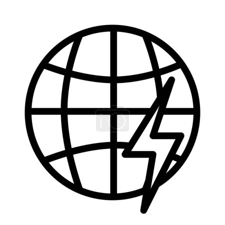 Photo for The world electric energy icon displays a globe with interconnected circuit lines, representing global electricity distribution. It symbolizes the worldwide reach of electrical power - Royalty Free Image