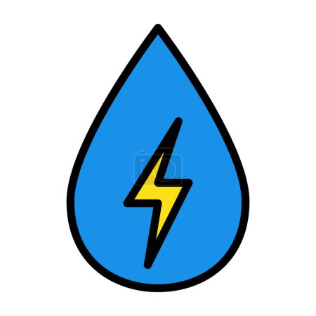 Photo for The water energy icon showcases water waves with lightning bolts, symbolizing hydroelectric power generation. It represents the renewable energy harnessed from water s movement, contributing to sustainable electricity production. - Royalty Free Image
