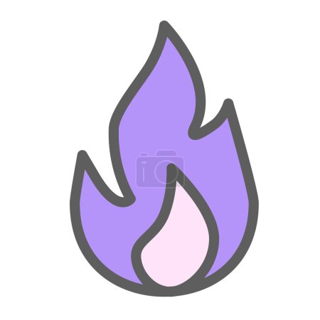 Photo for The pastel fire flat icon represents flames with a simplified, flat design. It symbolizes heat, energy, and danger, often used to indicate fire-related hazards or activities in various contexts. - Royalty Free Image