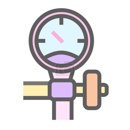 Photo for The pastel gas pressure gauge icon features a circular gauge with a needle indicating pressure levels. It symbolizes monitoring gas pressure, ensuring safety, and maintaining proper functioning - Royalty Free Image