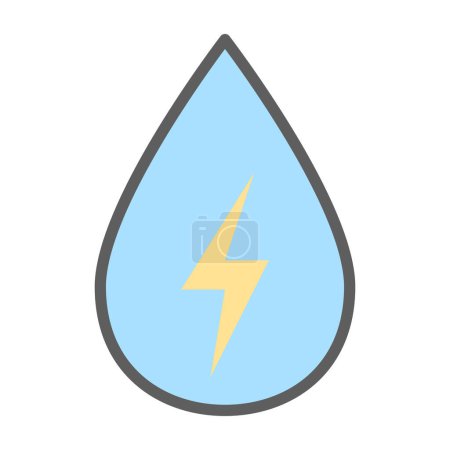 Photo for The water energy icon showcases water waves with lightning bolts, symbolizing hydroelectric power generation. It represents the renewable energy harnessed from water's movement, contributing to sustainable electricity production. - Royalty Free Image