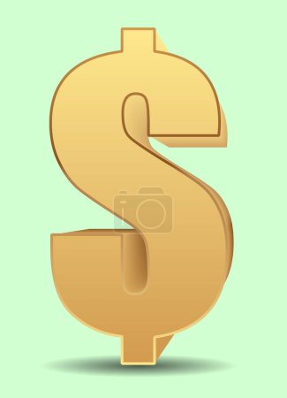 Imagen simbólica vectorial de un signo de dólar