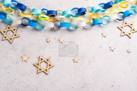 Foto de Vacaciones judías Sukkot. Símbolos tradicionales, cítricos, mirto, rama de sauce y rama de palma. Festivo fondo Sukkot - Imagen libre de derechos
