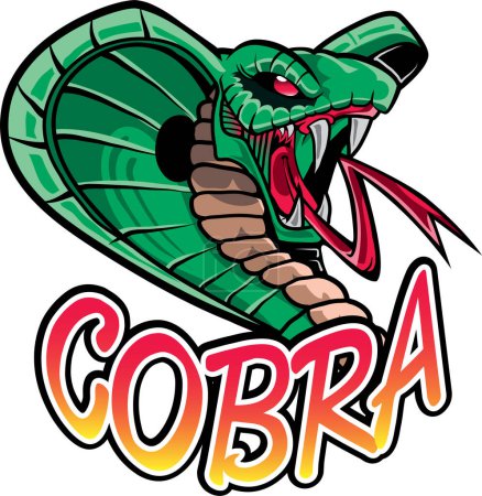 Grüne Kobra Muster Illustration Geben Sie das richtige Licht und Schatten. Geeignet für Logo-Design oder als Tapete