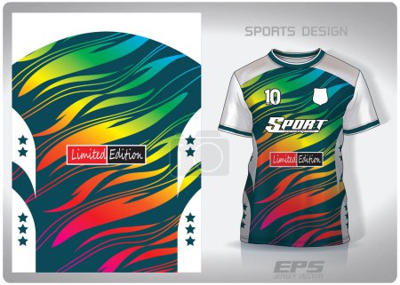 Imagen de fondo de camisa deportiva vector.Diseño colorido del patrón de la marca de agua del arco iris, ilustración, fondo textil para camiseta deportiva, camiseta de fútbol