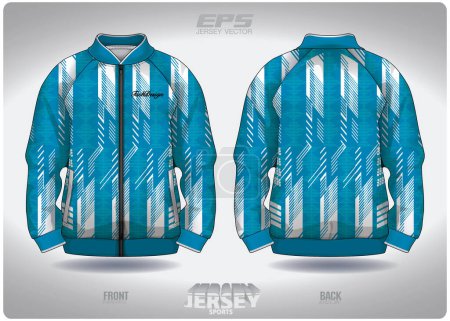 Illustration for EPS jersey sports shirt vector.traight stripes alternating diagonally in blue and white pattern design, illustration, textile background for sports long sleeve sweater - Royalty Free Image