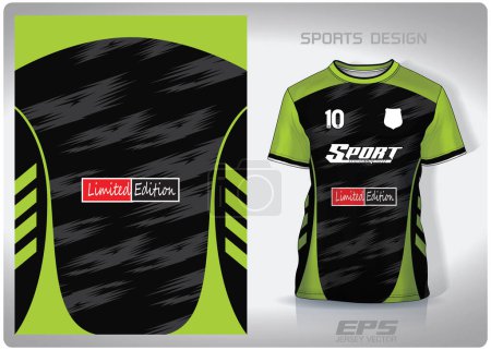 Illustration for Vector sports shirt background image.black speed cut lime green pattern design, illustration, textile background for sports t-shirt, football jersey shirt - Royalty Free Image